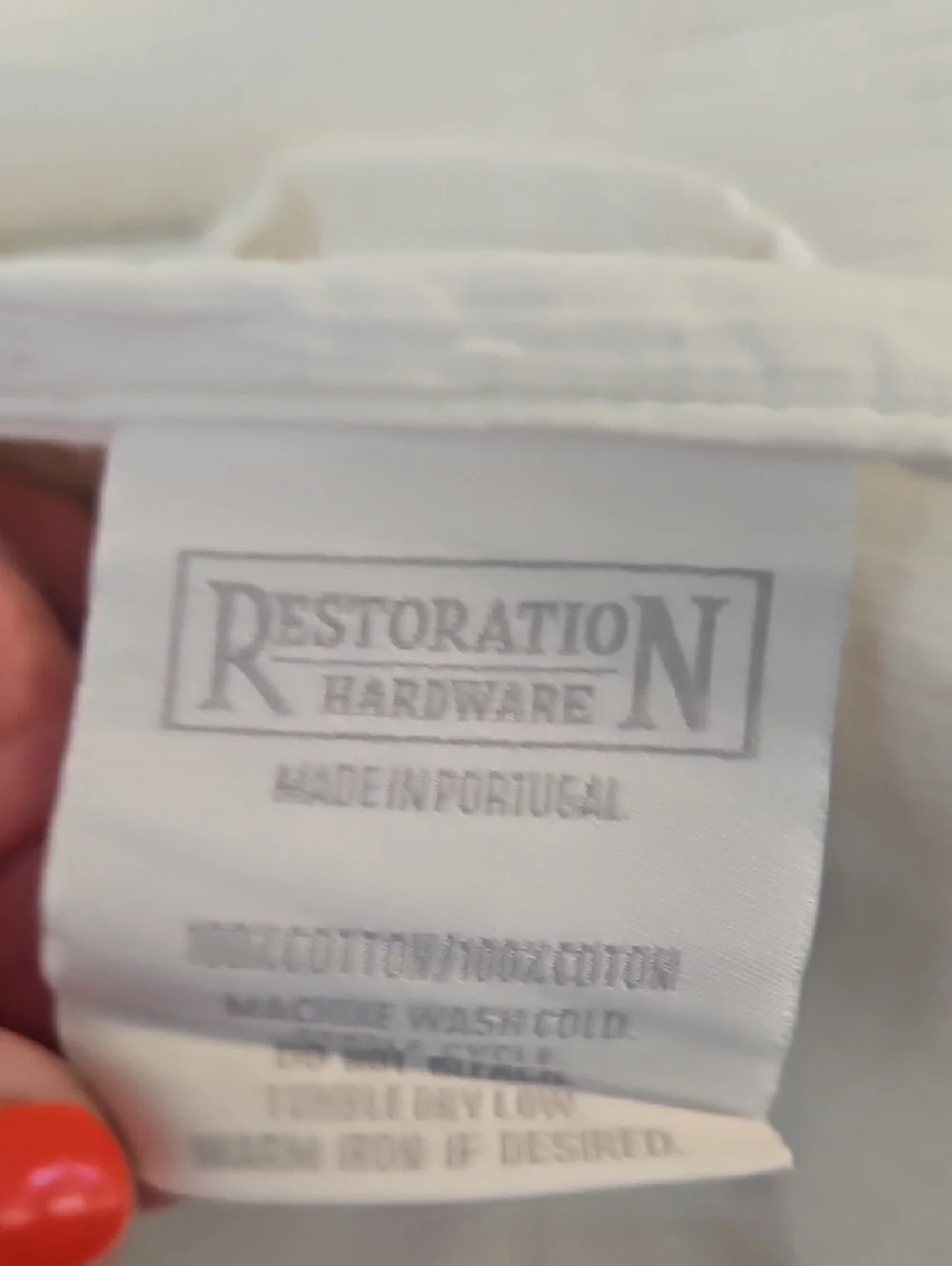 Restoration Hardware White Texture Standard Queen Pillow Sham